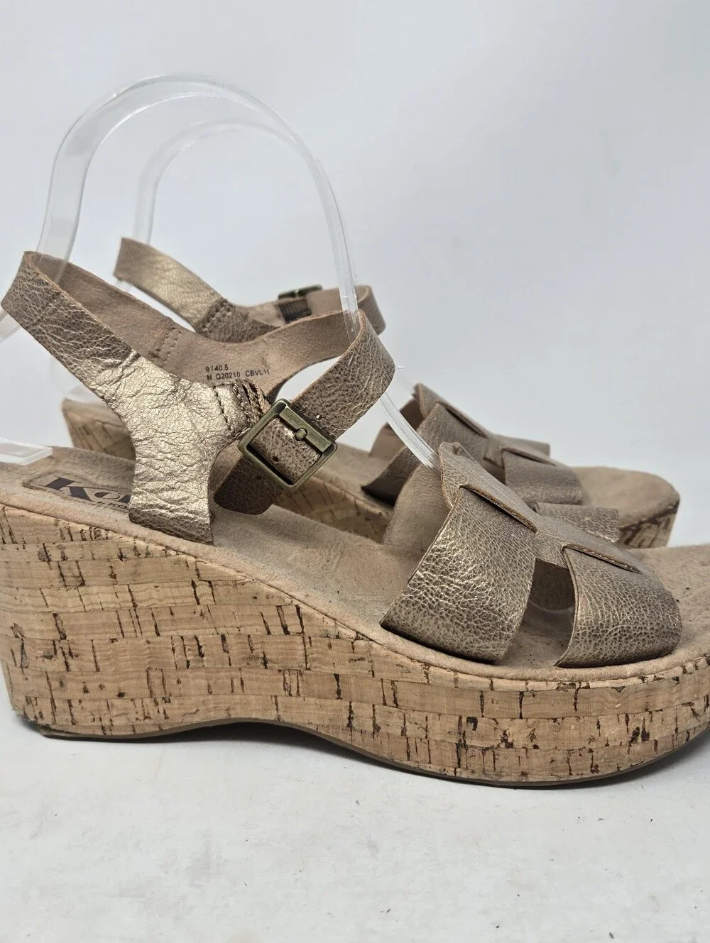 KORKS Cork Slip on Open Toe Platform Wedge Heel Sandals Women's Size 9M